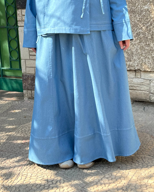 Denim Flared Skirt