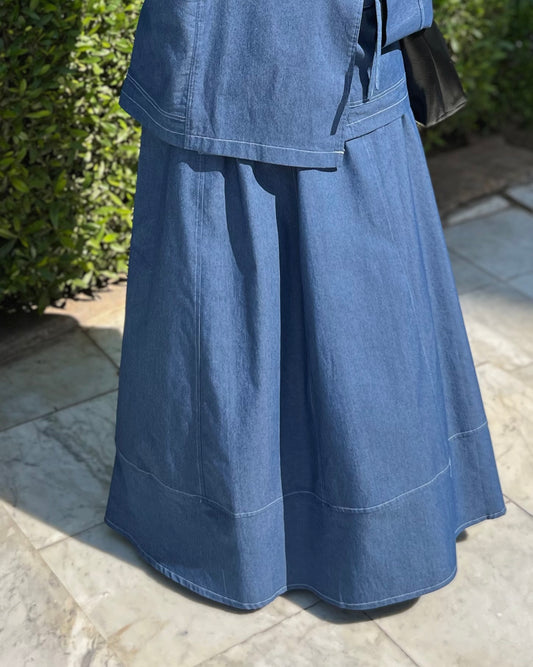 Denim Flared Skirt